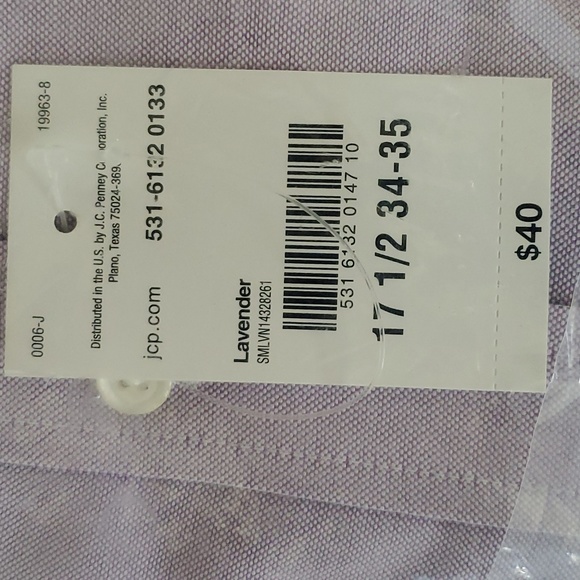 ✨B2GO FREE + SOS!!✨ Stafford Light Lavender Long Sleeve Shirt 34-35, 17 1/2 Neck - Picture 5 of 7